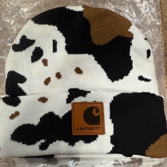 New In Bag Lot Of 3 Carharrt Camo Brown Black White Beanies Great Stocking Stuff - Picture 3 of 8